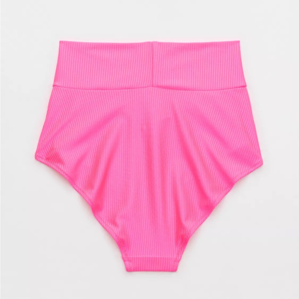 NWT Aerie Shine Rib Crossover High Waisted Bikini Bottoms - Picture 4 of 5